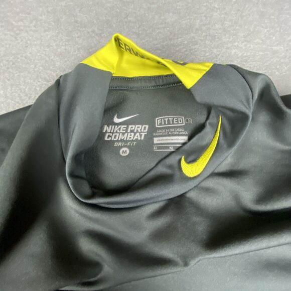 Nike Pro Combat Dri-Fit Compression Fitted Shirt Men M Gray Hyperwarm Base Layer - Picture 3 of 7